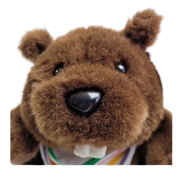 Rare Vintage Hudsons Bay Company Plush Brown Beaver with HBC Bandana - Picture 8 of 11
